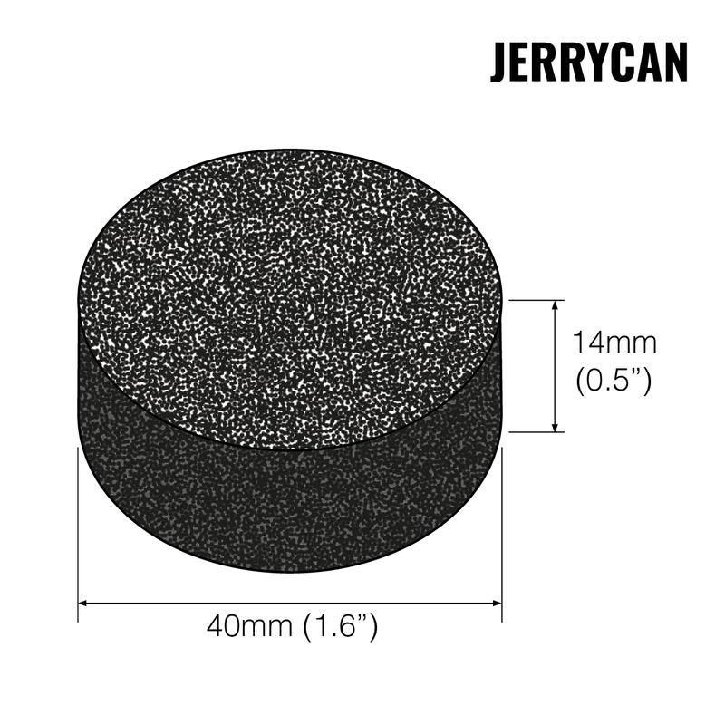 Load image into Gallery viewer, Graphic showing the dimensions of a Jerrycan Carbon filter