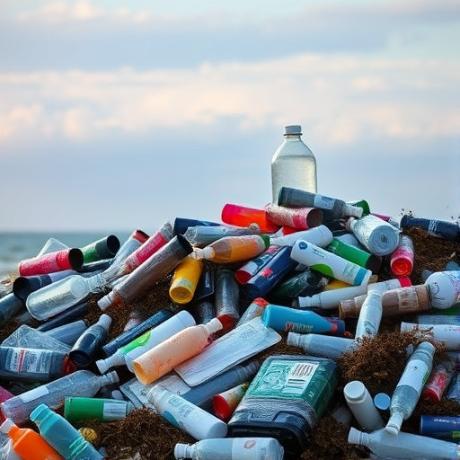 A stock image showing a pile of single use plastic (SUP) containers