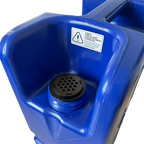 Close up showing a Graphene Ultra filter installed in a blue Jerrycan